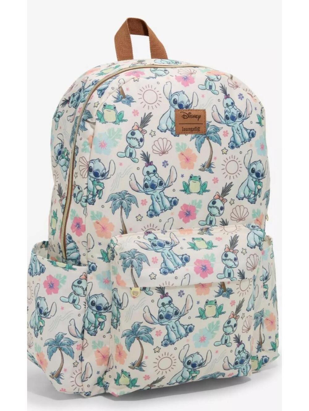 Loungefly Disney Lilo & Stitch Scrump Tropical Print Large Canvas Backpack New! - Picture 2 of 9